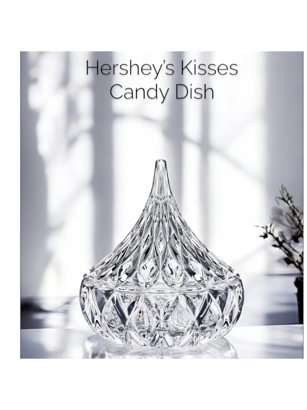 LUXURIOUS HERSHEY'S KISSES CRYSTAL COVERED CANDY DISH KEEPSAKE